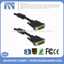 DVI-D 24+1 pin Dual Link Cable DVI Male to Male with 2 cores Gold 1.8m